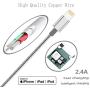 iPhone Charger Lightning Cable Apple MFi Certified IDiSON 4Pack(6ft 6ft 3ft 3ft) Braided Nylon Fast Charger Cable Compatible iPhone 11 Pro X XR XS MAX 8 Plus 7 6s 5s 5c Air iPad Mini iPod (Gray white)