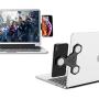 Magnetic Cellphone Mount, Side Mount Clip for Computer : Fixed Clip on Flat and Slim Monitor or Laptop Monitor, Safty Cellphone Stand for Smartphone,Enjoying Dual Screen at The Same Time (Black)