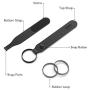 [Updated Version] KIWI design Knuckle Strap for Oculus Quest/Oculus Rift S Touch Controller Grip Accessories with Replaceable Rubber Loops (Black, 1 Pair)