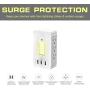 Socket Shelf, 9 Ports Wall Outlet Shelf with LED Sensor Night Light, Extra-Large Shelf with 6 Electrical Outlet, 3.4A 3 USB Ports(Fast Charging), Cable Holder and Smartphone Headphone Hanger