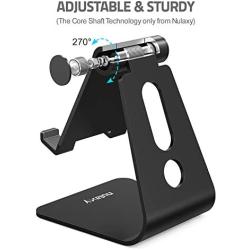 Nulaxy Phone Stand, Adjustable Cell Phone Stand, Phone Holder for Desk, Desktop Holder, Cradle, Dock Compatible with Nintendo Switch, iPhone Xs Xr 8 X 7 6 6s Plus SE 5 5s 5c, All Smartphone - Black