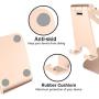 POKANIC Cell Phone Stand Dock Holder Cradle Mount Organizer Charger StationTable, Desktop Bed Office School Kitchen Travel Foldable Portable Adjustable, Multi-Angle Aluminum Non-Slip, Kids (Gold)