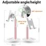 Cell Phone Stand Desktop Phone Stand Adjustable Sturdy Aluminum Metal Phone Holder Cradle Dock, Compatible with Phone 11 Pro Xs Max Xr X 8, iPad, Kindle, Tablet (Rose Gold)