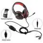 Pacrate Gaming Headset for PS4 Xbox One PC with Noise Cancelling Microphone Stereo Surround Sound Headphone with LED Light Intense Bass for Computer Laptop Mac (Black Red)