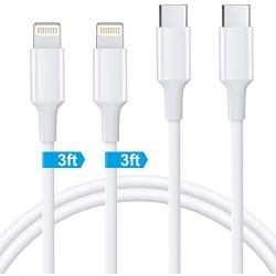 USB C to Lightning Cable 2Pack 3FT [Apple MFi Certified] iPhone 11 Lightning to USB-C Fast Charging Cable Compatible iPhone 11/11 Pro/11 Pro Max/X/XS/XR/XS Max/8/8 Plus, Supports Power Delivery