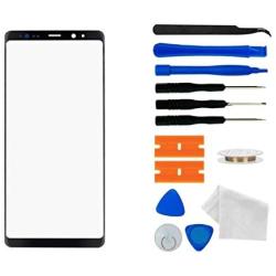 Black - Original Replacement Screen Repair Front Outer Top Glass Lens Cover for Samsung Galaxy Note 8 N950 6.3Inch Mobile Phone Curved Surface Parts (No AMOLED and Touch Digitizer)