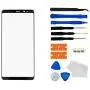 Black - Original Replacement Screen Repair Front Outer Top Glass Lens Cover for Samsung Galaxy Note 8 N950 6.3Inch Mobile Phone Curved Surface Parts (No AMOLED and Touch Digitizer)