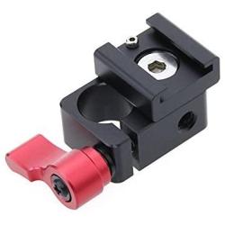 CAMVATE 15mm Single Rod Clamp Articulating Cold Shoe Adapter for DSLR Rig Monitor Video Light