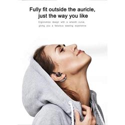 SLuB True Wireless Bluetooth Single Earbud with Microphone 17-18 Hours Playtime Noise Cancelling  Waterproof Ear-Hook Sport Headset for  Cell Phone (Gray)