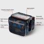MARXIAO Bicycle Bag Front Beam Bag with Tube Bag, Mountain Bike Bag Saddle Bag Touch Screen Mobile Phone Bag Accessories Riding Equipment