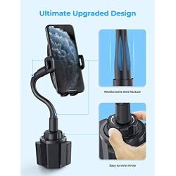 Mpow Cup Holder Phone Mount, Upgraded Cup Phone Holder for Car, Expandable Base Cup Phone Holder, Flexible Gooseneck Cell Phone Cup Holder Compatible with iPhone 11 Pro MAX/XS MAX/XR/X/8/7/6 Plus etc