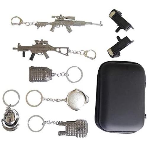 Mobile Trigger Mobile Controller for PUBG Keychain Collection Gift Mobile Game Controller Azlink L1R1 Mobile Trigger for PUBG Mobile Joysticks 9pcs in EVA Storage Bag (SKS+UMP9)