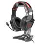 Game Lab Phantom LED Over-Ear Surround Sound Gaming Headset Noise Cancelling Mic Bundle with Stand (Black) for PC, Xbox One, PS4, Nintendo Switch, Mac, Desktop, Laptop, Computer, VR, Android, iOS