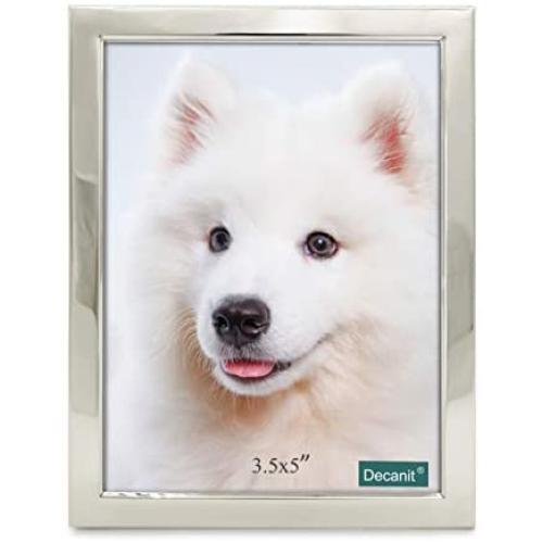 decanit 3.5x5 Picture Frames Silver Metal Photo Frames for Tabletop Display and Wall Decoration-Best Gifts for Family