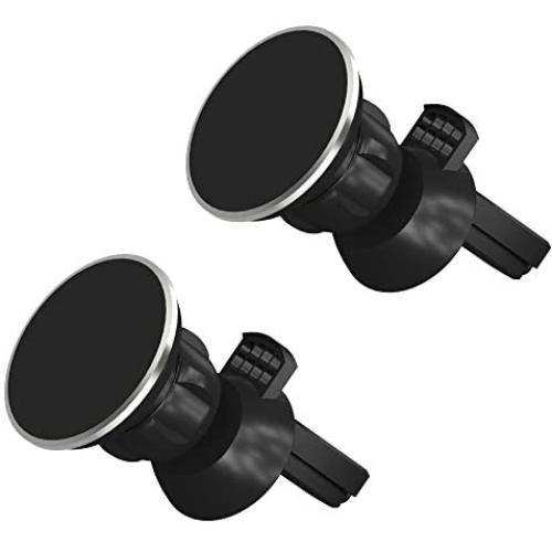 Magnetic Phone Car Mount 2 Pack by TalkWorks | Universal Cell Phone Holder Air Vent Magnet Compatible with Apple iPhone 11, 11 Pro/Max, XR, XS/Max, X, 8, 7, 6, SE, 5 & for Samsung Galaxy S20, S10, S9