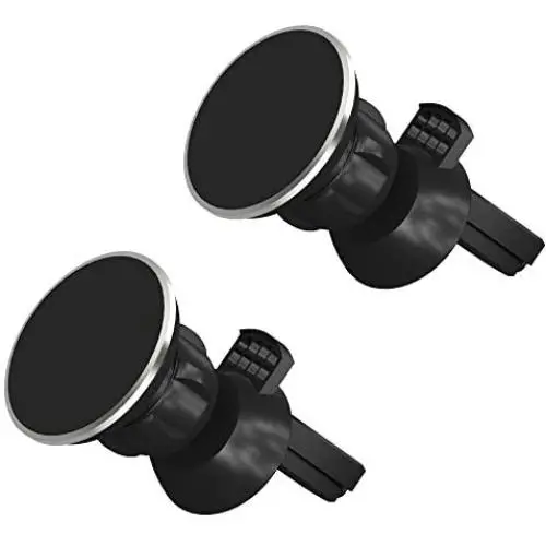Magnetic Phone Car Mount 2 Pack by TalkWorks | Universal Cell Phone Holder Air Vent Magnet Compatible with Apple iPhone 11, 11 Pro/Max, XR, XS/Max, X, 8, 7, 6, SE, 5 & for Samsung Galaxy S20, S10, S9