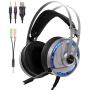 Gaming Headset Microphone Cosbary HK101 for Ps4 Xbox One PC Switch Mac Stereo Gaming ps4 Headphone Surround Sound Fully Over Ear Wrapped Noise-Cancel with Microphone Controller RGB led Light