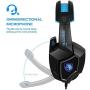 Pudincoco SADES USB Gaming Headset Stereo Computer Headphone with Mic 3.5mm Jack for PC Laptop Mobile Phone for Mac for Xbox one for PS4(Black & Blue)