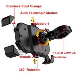 iMESTOU Motorcycle Phone Holder Bicycle/Bike Cellphone Mount Auto Clamping 360 Rotation for 22-25-32mm Handlebar/Rear-View Mirror on Street Bike Dirt Bikes Snowmobile Adventure Motorcycles ATV