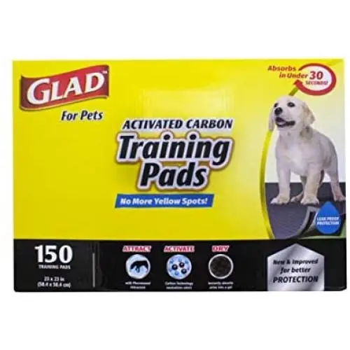 Glad for Pets Black Charcoal Puppy Pads | Puppy Potty Training Pads That Absorb & NEUTRALIZE Urine Instantly | New & Improved Quality Glad for Pets Black Charcoal Puppy Pads | Puppy Potty Training Pads That Absorb & NEUTRALIZE Urine Instantly | New & Improved Quality