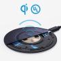 LETSCOM Wireless Charger,Qi-Certified 15W Fast Wireless Charging Pad with QC3.0 AC Adapter,Compatible with iPhone 11/11 Pro/XS Max/XR/XS/X/8/8+/Airpods,Galaxy Note 10/Note 10+/S10/S10+/S9/S8