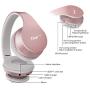 Wireless Earbuds,Esonstyle Over Ear Headset V5.0 with Microphone,Bluetooth Headphones Wireless Foldable & Lightweight, Support Tf Card MP3 Mode and Fm Radio for Cellphones Laptop TV-Rose Gold