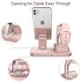 KANGYA 3 in 1 Charging Stand, Universal Charging Dock Station for Airpods Pro 2/1 Apple Watch Series 5/4/3/2 iPhone 11 SE 2020 Xs Max XR X 8 7 6S 6 Plus 5S 5 Android Smartphone iPad Tablet, Rose Gold