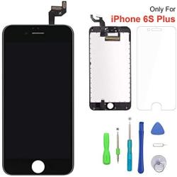 Screen Replacement for iPhone 6s Plus Black 3D Touch Screen LCD Digitizer Replacement Frame Display Assembly Set with Repair Tool Kits(6s Plus, Black)