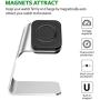 CAVN Compatible with Samsung Galaxy Watch Charger 42mm 46mm Gear S3 Charger Dock Stand, Replacement Aluminum Charging Cable Cord Station Cradle Base with 4.2ft USB Accessory (Not for Active) (Silver)