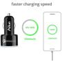 Ailun Fast Car Charger Qualcomm Quick Charge 3.0 Adapter 2Pack Dual USB Port 35W for iPhone 11/11 Pro/11 Pro Max/X Xs XR Xs Max Galaxy s20, s20+ S20Ultra s10 S9 Note 10 Black