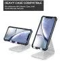 Adjustable Cell Phone Stand, OMOTON Aluminum Desktop Cellphone Stand with Anti-Slip Base and Convenient Charging Port, Fits All Smart Phones, Silver Adjustable Cell Phone Stand, OMOTON Aluminum Desktop Cellphone Stand with Anti-Slip Base and Convenient Charging Port, Fits All Smart Phones, Silver
