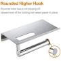 ALHAKIN Toilet Paper Holder with Shelf, Stainless Steel Toilet Roll Holder, Wall Mounted Bathroom Tissue Holder