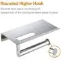 ALHAKIN Toilet Paper Holder with Shelf, Stainless Steel Toilet Roll Holder, Wall Mounted Bathroom Tissue Holder