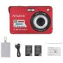 Andoer Mini Digital Camera with 2pcs Rechargeable Batteries 720P HD 8X Digital Zoom Anti-Shake 2.7inch LCD Screen for Kids Children Holiday