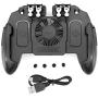 MoYouno 4 Trigger Mobile Game Controller Gamepad Joystick with Cooling Fan, Compatible with iOS Android, Fit for 4.7-6.5 inch Phone
