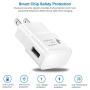 Samsung Fast Charger,Hzrfun USB Wall Charger Adaptive Fast Charger Kit Type C Compatible with Samsung Galaxy S10/S9/S8 Plus/S10E,Type-C Charging Kit Includes 2 Charging Adapter & 2 Type-C Cable White