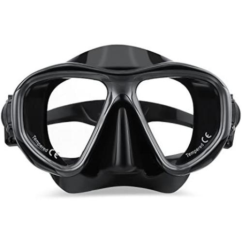 Anti-Fog Scuba Dive Mask,Anti-Leak Tempered Glass Snorkel Diving Mask for Snorkeling, Free Diving Tempered Glass Goggles, Food Grade Silicone and Strap Quick Adjusting Goggles for Women and Men