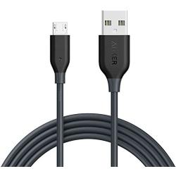 Anker Powerline Micro USB - Charging Cable, with Aramid Fiber and 5000+ Bend Lifespan for Samsung, Nexus, LG, Motorola, Android Smartphones and More (Gray, 6ft)