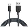 Anker Powerline Micro USB - Charging Cable, with Aramid Fiber and 5000+ Bend Lifespan for Samsung, Nexus, LG, Motorola, Android Smartphones and More (Gray, 6ft)