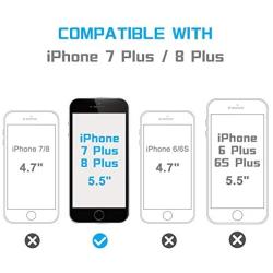 MANTO Screen Protector for iPhone 8 Plus 7 Plus 5.5-Inch Full Coverage Tempered Glass Film Edge to Edge Protection 2-Pack, Black