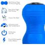 Professional Vibrating Peanut Massage Ball - Deep Tissue Trigger Point Therapy, Myofascial Release - Handheld, Cordless - 4 Intensity Levels - Dual Lacrosse Ball Vibration Massager - Blue