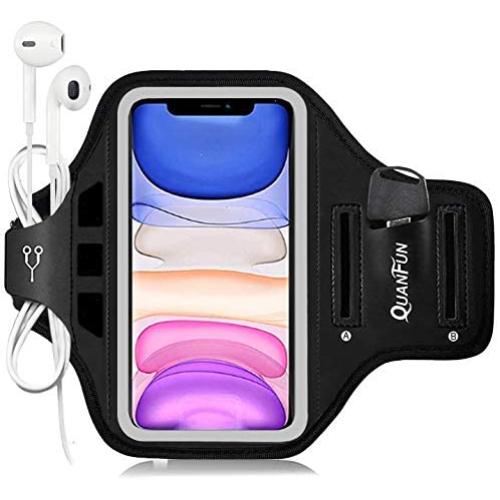 QUANFUN Compatible iPhone Xs X 8/7/6/S Plus Sports Armband, Fitness Running Workout Gym Jogging Case Holder Arm Band Strap Compatible Galaxy S8 S7 Plus Edge Note8, Fits 5.5” to 6.5” Cell Phones