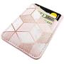 uCOLOR Phone Card Holder PU Leather Wallet Pocket Credit Card ID Case Pouch 3M Adhesive Sticker on iPhone Samsung Galaxy Android Smartphones (Rose Gold Glitter White Marble)