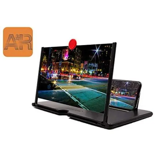 10" HD Phone Magnifier, Screen Amplifier Enlarger, Universal Mobile Projector for Movies Videos and Gaming, Magnifying Cell, Foldable Stand Supports iPhone Samsung and All Smartphones (Black) 10" HD Phone Magnifier, Screen Amplifier Enlarger, Universal Mobile Projector for Movies Videos and Gaming, Magnifying Cell, Foldable Stand Supports iPhone Samsung and All Smartphones (Black)