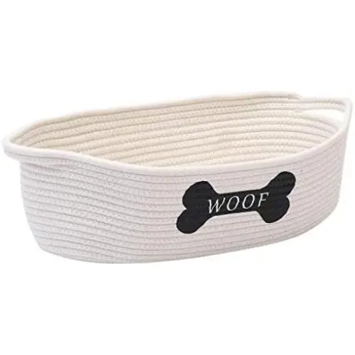 Brabtod Cotton Rope Dog Toy Basket Storage with Handle, Puppy Toy Basket, Puppies Bed - Perfect for organizing Puppy Small Dogs Toys, Treats, Blankets, leashes, Coats Brabtod Cotton Rope Dog Toy Basket Storage with Handle, Puppy Toy Basket, Puppies Bed - Perfect for organizing Puppy Small Dogs Toys, Treats, Blankets, leashes, Coats
