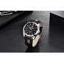 BENYAR - Stylish Wrist Watch for Men, Genuine Leather Strap Quartz Movement, Waterproof and Scratch Resistant, Analog Quartz Business Watches