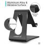 LORERAN Cell Phone Stand, Phone Dock, Phone Holder, Cradle for Smartphone and Tablet, Aluminum Stand Compatible with Samsung iPhone 11 Pro Xs Xs Max Xr X 8 7 6 6s Plus 5 5s 5c - (Black)