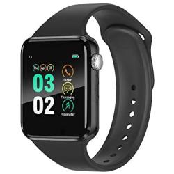 Smart Watch Compatible iOS iPhone Android Samsung,WJPILIS Bluetooth Smart Watch Touchscreen Fitness Activity Tracker with Camera Sleep Monitor Step Counter SIM SD Card Slot for Women Kids Men (Black)