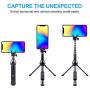 Selfie Stick Tripod Bluetooth, LATZZ 45 Inch Phone Tripod, Extendable iPhone Stand Tripod with Wireless Remote Shutter Compatible iPhone 11Pro/Xs MAX/XR/X/8/8P/7/7P/6/6P/Galaxy Note 8/S10/S9+/S9, More