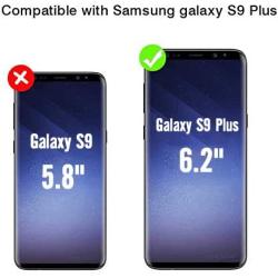 Galaxy S9 Plus Case,Slim Fit Premium Leather Samsung Galaxy S9 Plus Wallet Case Card Slots Shockproof Folio Flip Protective Defender Shells for Samsung Galaxy S9 Plus - Blue